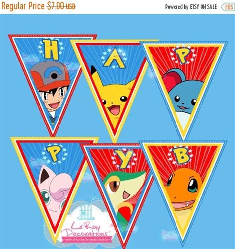 Printable Pokemon Birthday Banner - Printable Templates