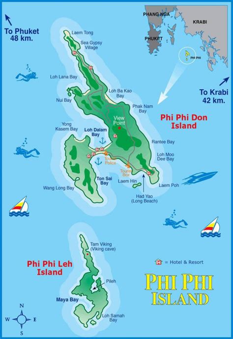 Phi Phi Island Thailand Map - Corrie Christina