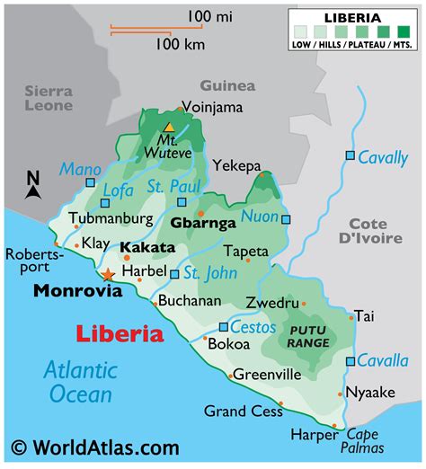 Liberia Large Color Map