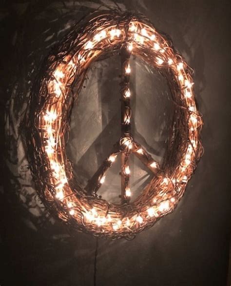 18 Lighted Peace Sign Wreath Lighted Peace SignFall | Etsy