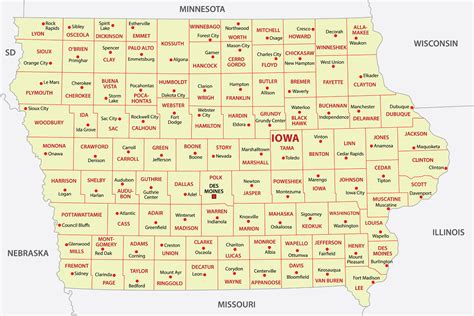 Iowa Counties Map | Mappr