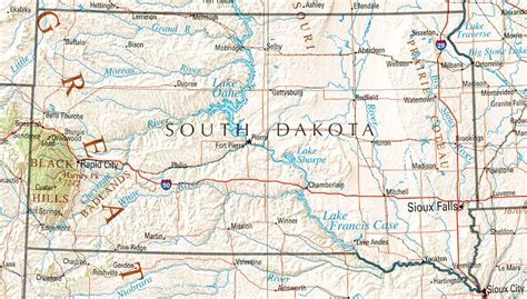 South Dakota Historical Map 1895