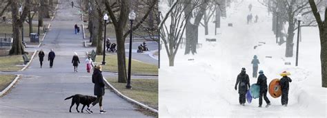 Snow has been a no-show for traditionally wintry Boston | WBUR News