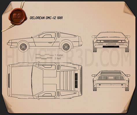 Delorean Time Machine Blueprints