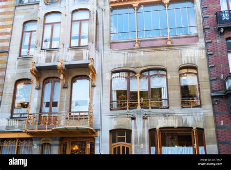 Horta Museum. Art Nouveau architecture in Saint-Gilles, Brussels Stock ...