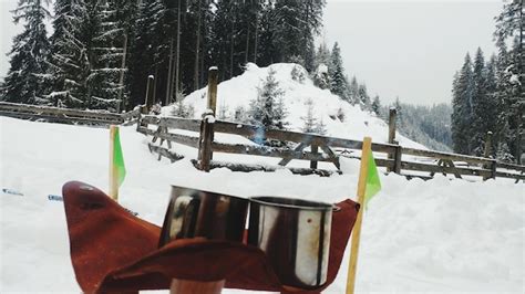 Premium Photo | Woman covered with snow on mountain