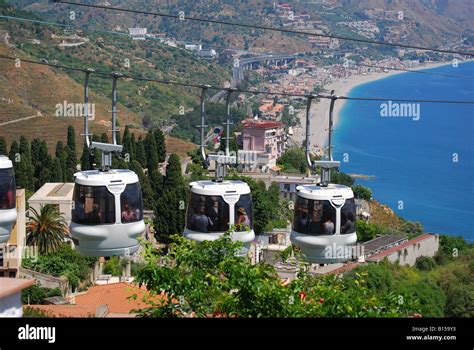 Taormina [cable car] mazzaro hi-res stock photography and images - Alamy