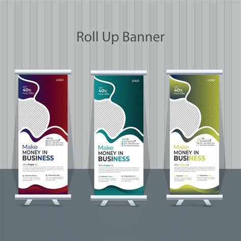 Business Roll Up Banner stand vector creative design. Sale banner stand ...