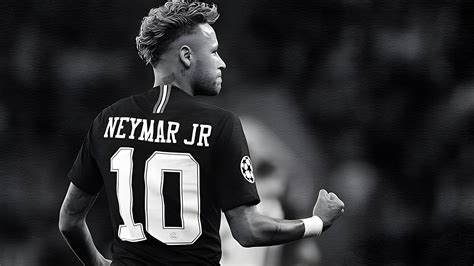 Neymar PSG Black & White Desktop Wallpaper - Neymar Wallpaper