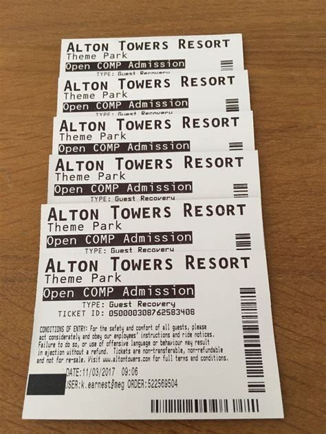 6 x Alton Towers Tickets (Any date during 2017 season) | in Abingdon ...