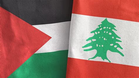 Palestine and Lebanon Two Flags Textile Cloth, Fabric Texture Stock ...