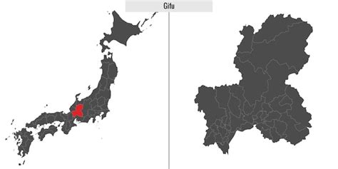 Premium Vector | Map of gifu prefecture of japan