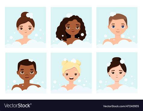 People in soap suds Royalty Free Vector Image - VectorStock