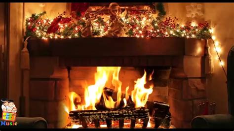 Relaxing Fireplace With Instrumental Christmas Music & Crackling Fire ...