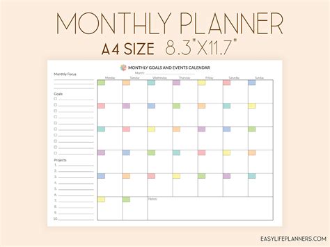 Monthly Planner Monthly Organizer Monthly To Do List | Etsy