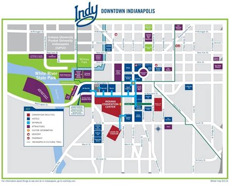 Indianapolis downtown map - Ontheworldmap.com