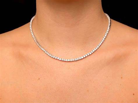 Tennis Chain Necklace 3mm / 4mm 13.75-78.00TCW Round Created Pink ...