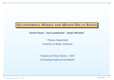 (PDF) Quasinormal modes and meson decay rates | Sergio Gómez Montero ...