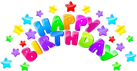 Happy Birthday Decor with Stars PNG Clip Art Image | Gallery ...