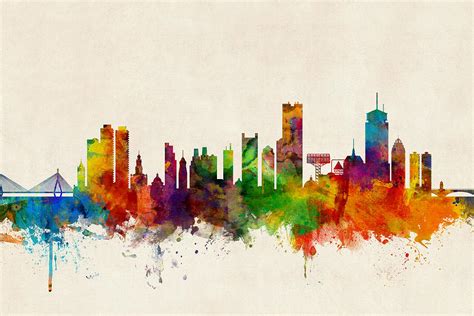 Boston Massachusetts Skyline Digital Art by Michael Tompsett