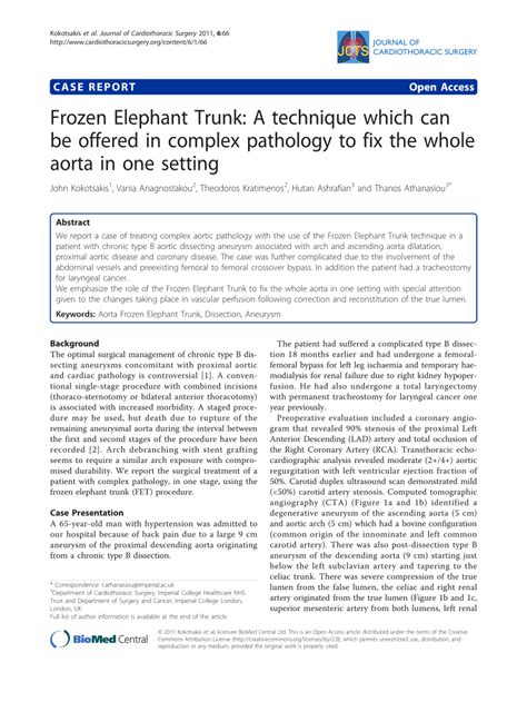 (PDF) Frozen Elephant Trunk: A technique which can be offered in ...