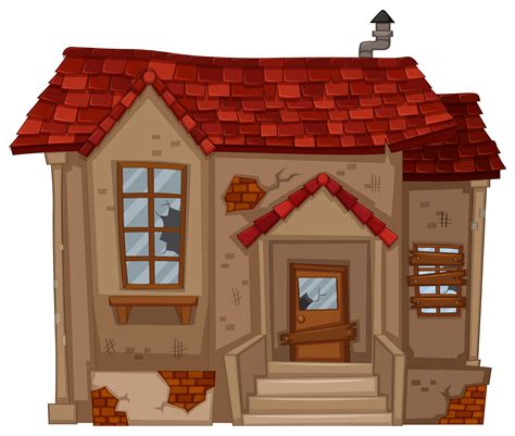 Brick house in bad condition 373800 Vector Art at Vecteezy