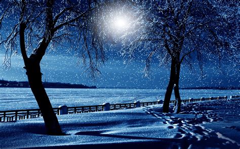 Winter Snowy Night Wallpapers - Wallpaper Cave