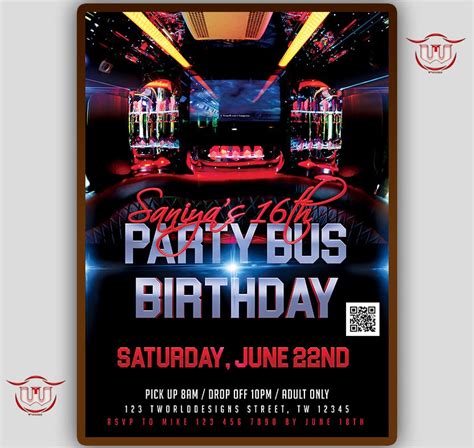 Party Bus Invitations Templates Free