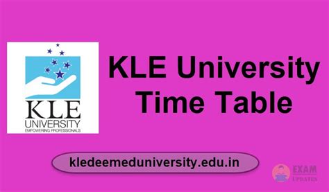 KLE University Time Table 2021 - All Courses Exam Dates Announce Check Here