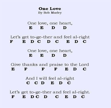 the song for one love by bob marley, which is written in black and white