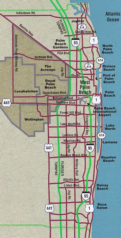 Florida Map West Palm Beach | Beach Map