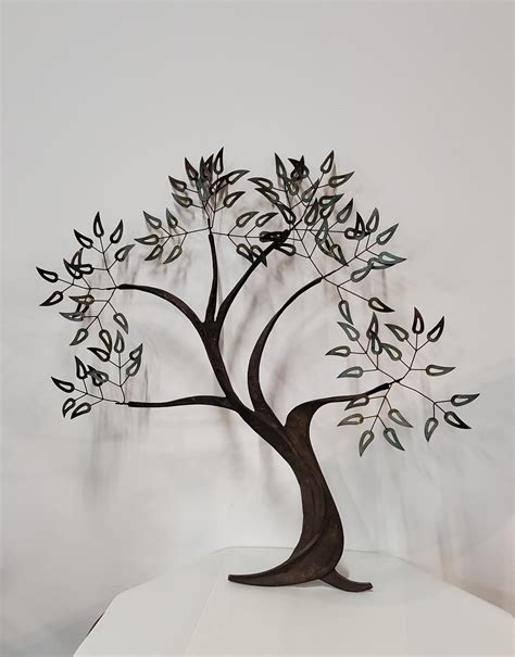 Vintage Metal Tree Wall Sculpture For Sale at 1stDibs