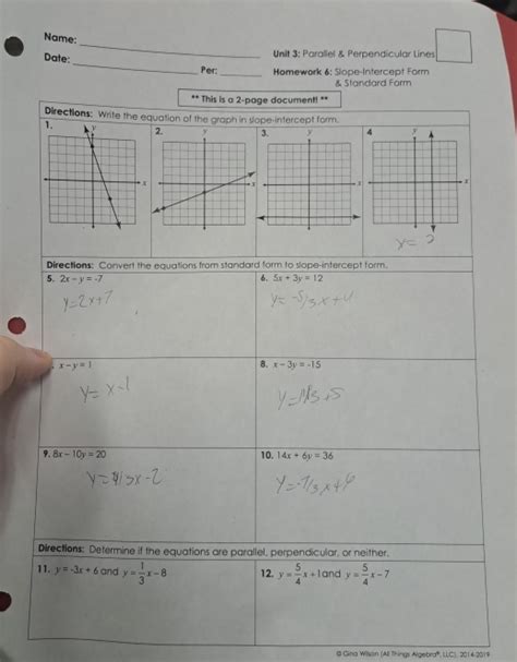 _ Name: Unit 3; Parallel & Perpendicular Lines Date:_ Per: _ Homework 6 ...