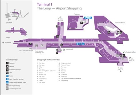 Dublin Airport - Terminal 1 (The Loop Map) Shopping | Dublin airport ...