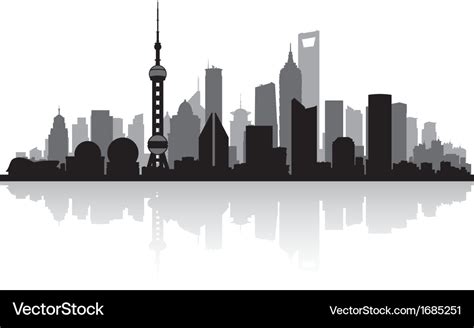 Shanghai china city skyline silhouette Royalty Free Vector