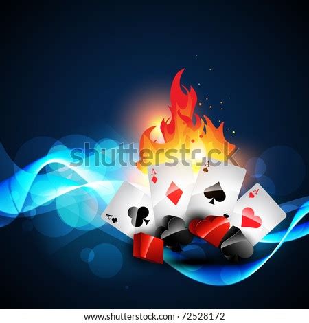 Burning Casino Playing Cards Design Stock Vector Illustration 72528172 ...