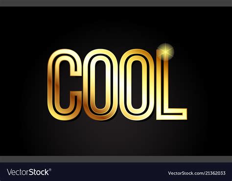 Cool word text typography gold golden design logo Vector Image