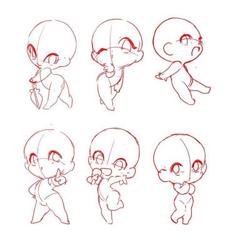 Pin by Sapphire E on 立绘构图 | Chibi sketch, Anime poses reference, Chibi ...