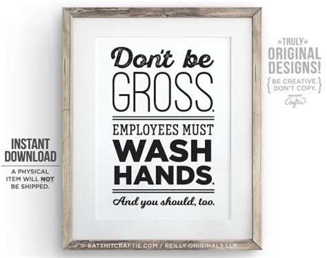 FUNNY Employees Must Wash Hands PRINTABLE Bathroom Sign | Etsy