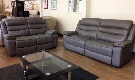 ScS Sirius - 3+2 Seater DARK GREY LEATHER Sofa Suite | in Alvaston ...