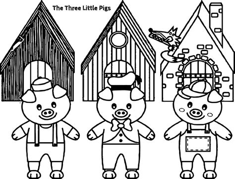 Three Little Pigs Coloring Pages Printable