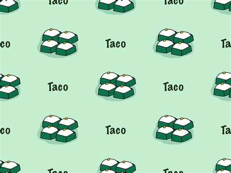 Taco cartoon character seamless pattern on green background. 7525542 ...