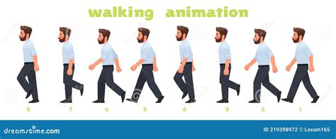 Walk Cycle Sprite Animation Vector Illustration | CartoonDealer.com ...