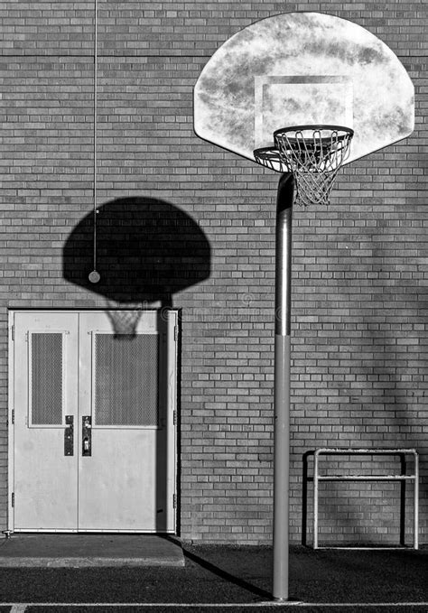 Public Basketball Court on an Urban Playground Stock Photo - Image of ...