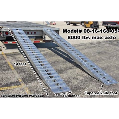 Heavy Duty Aluminum Hook End Car Trailer Ramps - 8,000 - 12,000 lb per ...