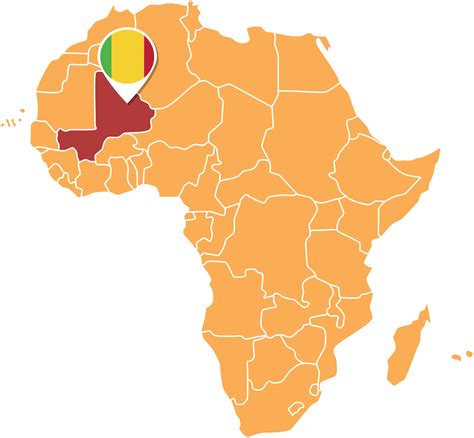 mapa de Malí en África, íconos que muestran la ubicación y las banderas ...