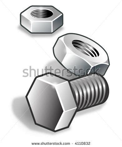 Realistic Nut-Bolt Samplers on White Background