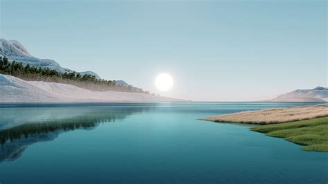 Sunrise Landscape River Sun Windows 11 Logo 4K HD Windows 11 Wallpapers ...