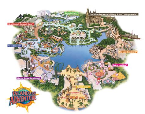 Islands Of Adventure - Attraction information and Park Map