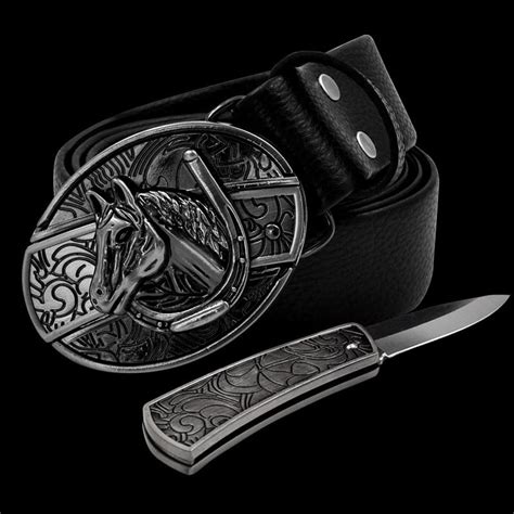 🔥LAST DAY 50% OFF🔥Fashion Punk Men's Genuine Leather Belt With Knife ...